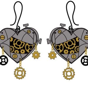 Too Fast Steampunk Earrings Goth Victorian